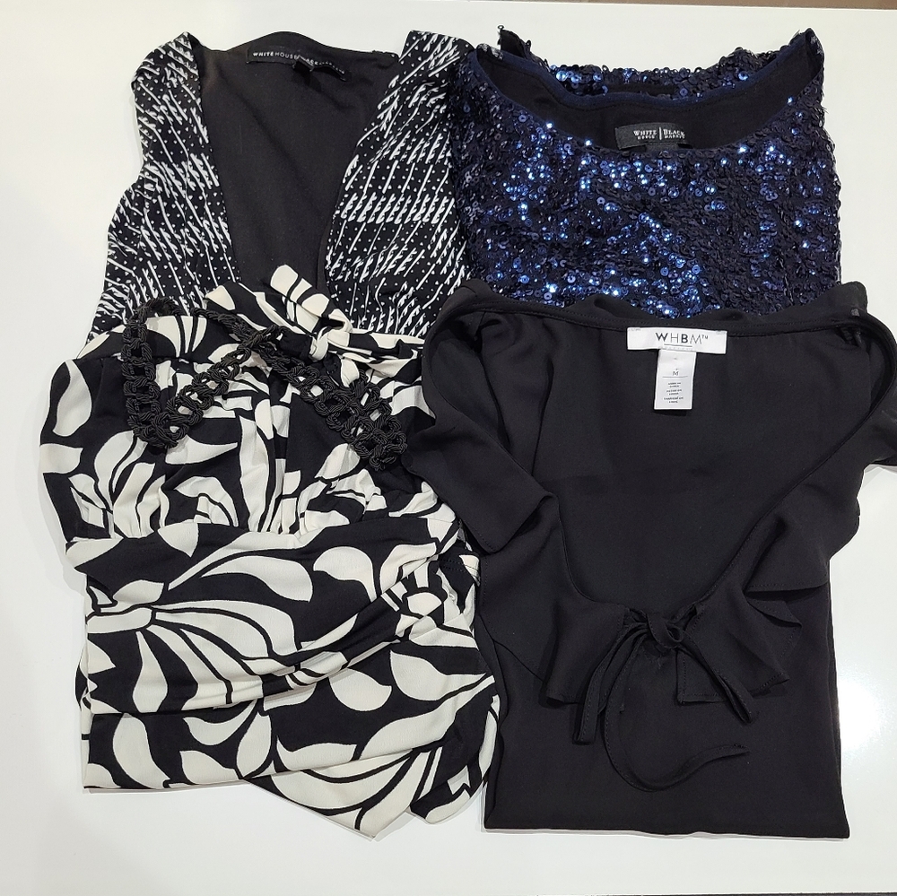 Bundle of 4 White House Black Market top lot No So Mystery Box size Medium.